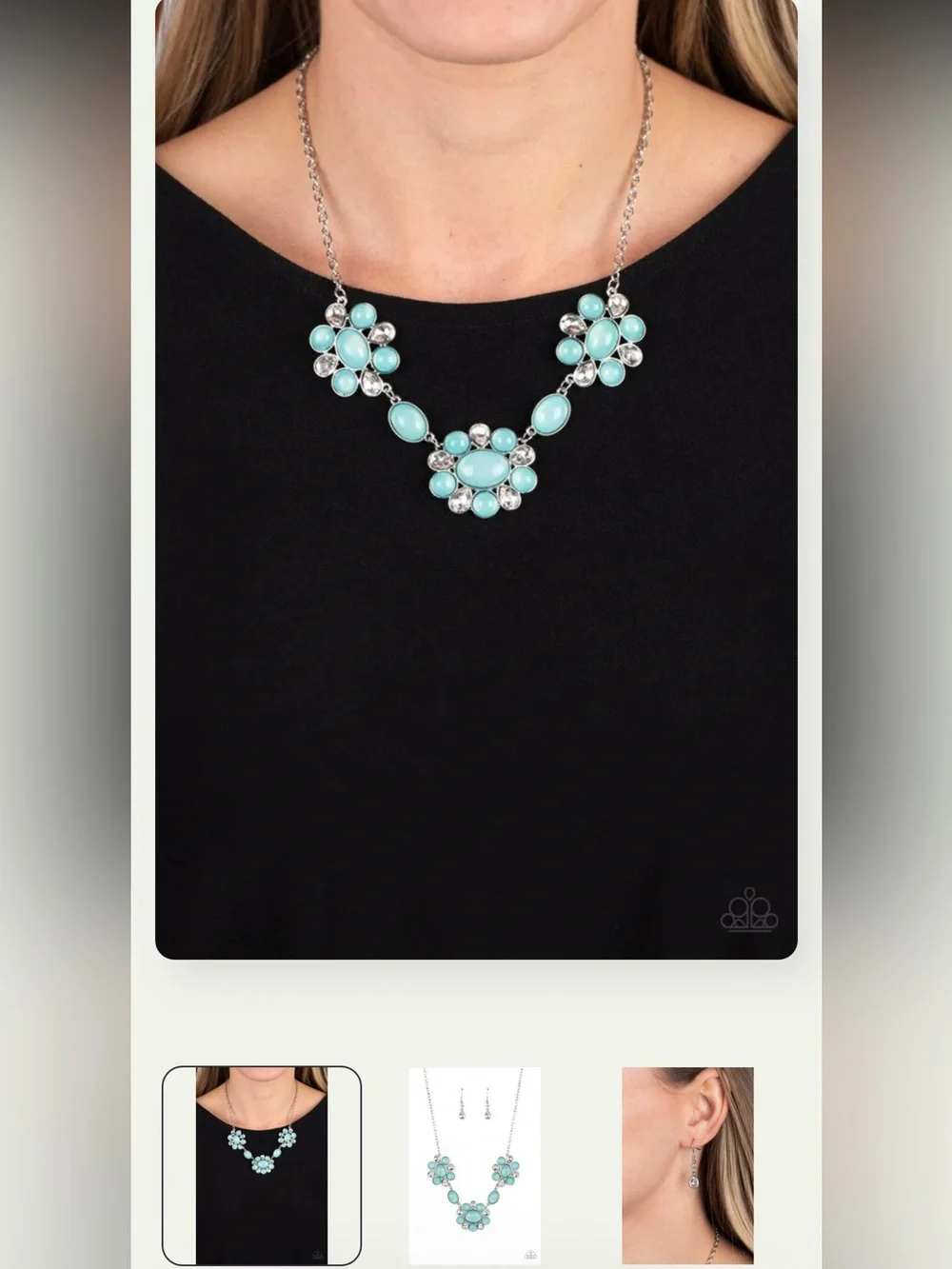 💎⚪️💎 “YOUR CHARIOT AWAITS” BLUE NECKLACE WITH EARRINGS ~ PAPARAZZI❗️ 💎⚪️💎